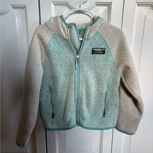 L.L. Bean Light Blue and Gray Zip-Up Fleece
